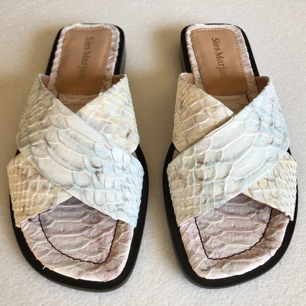 NEW Sies Marjan Cassie python slip on sandal